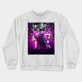 Disco Cat Rave Crewneck Sweatshirt